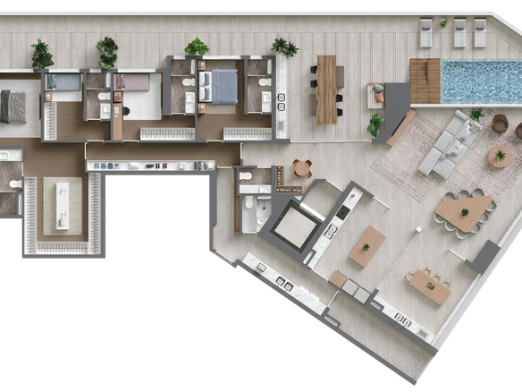 Vista Alphagran — Planta 417 m2 garden, desenho individual oficial