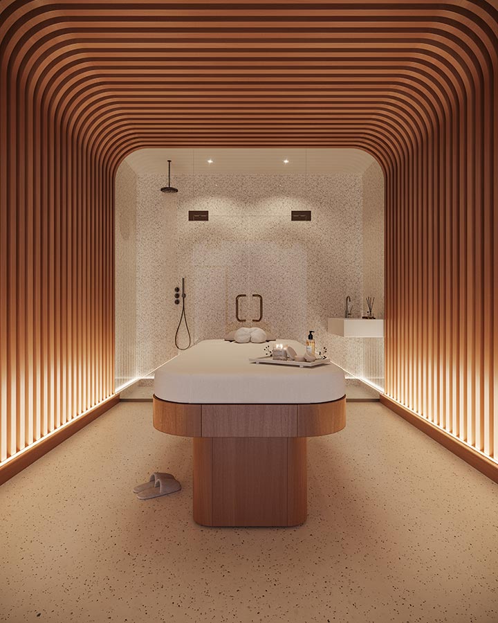 Vista Alphagran — Sala de Massagem, perspectiva ilustrativa oficial
