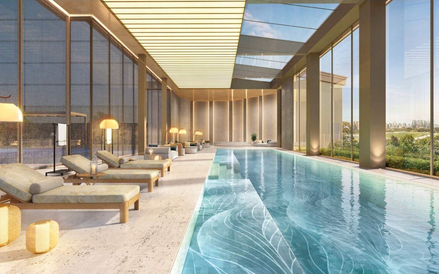 Vista Cyrela Furnished By Armani/Casa – Milano – capa full 46754 Perspectiva da piscina coberta do Vista Cyrela Torre Milano