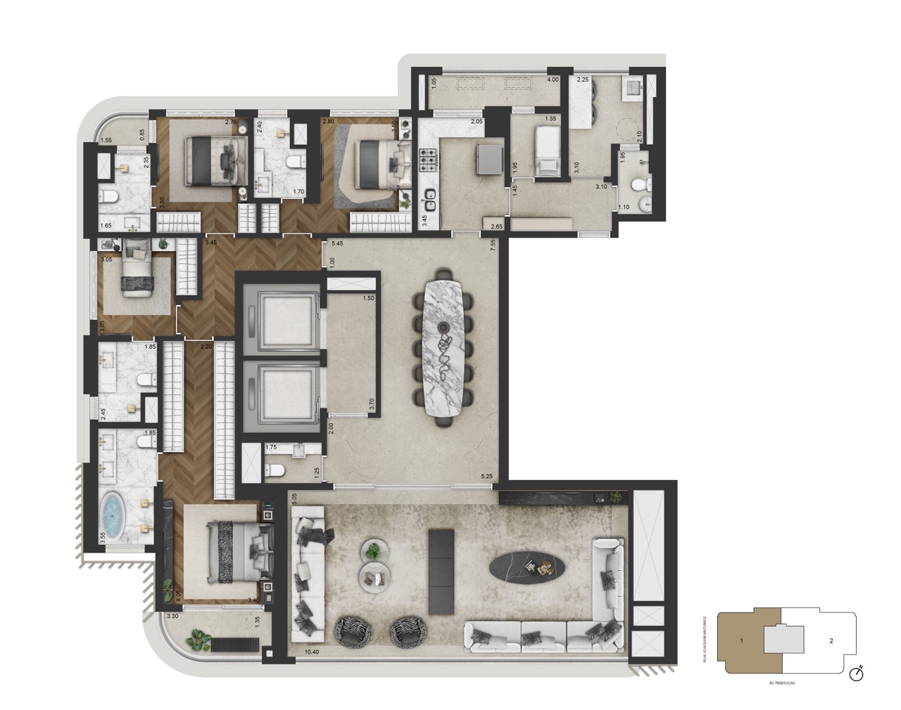CAPRI Lifestyle by Dolce&Gabbana Casa: Apartamento padrão 246 m², final 1, quatro suítes – CAPRI Lifestyle Casa 246 m2