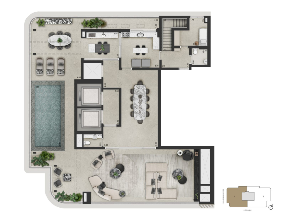 CAPRI Lifestyle by Dolce&Gabbana Casa: Cobertura duplex 516 m², final 1, piso superior – CAPRI Lifestyle Casa cobertura 516 m2