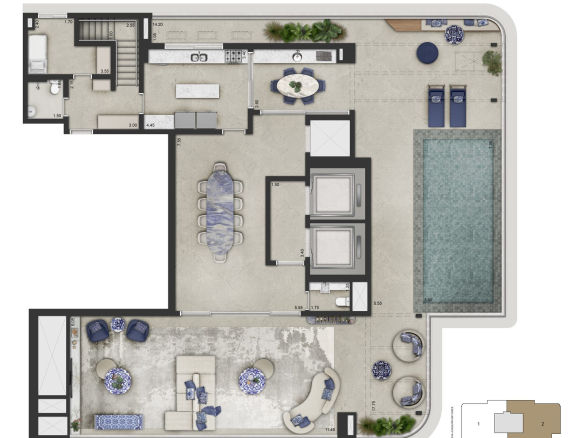 CAPRI Lifestyle by Dolce&Gabbana Casa: Cobertura duplex 591 m², final 2, piso superior – CAPRI Lifestyle Casa cobertura 591 m2