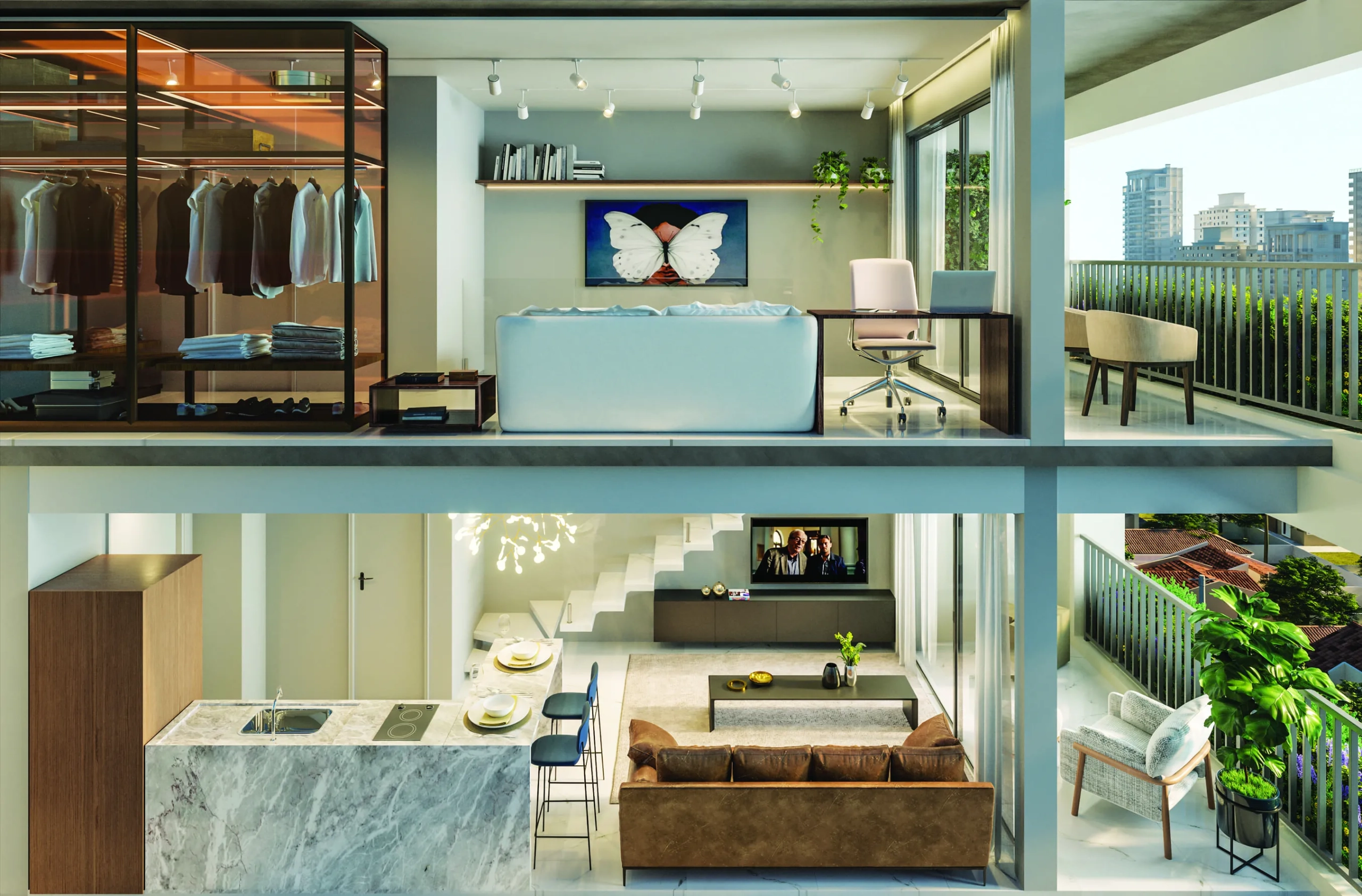 Cyrela For You Moema: perspectiva do duplex de 61 m²
