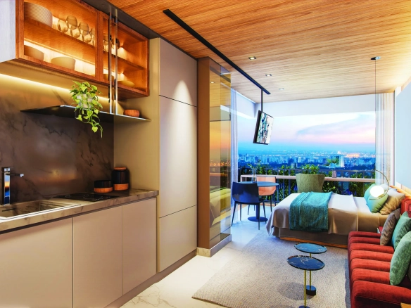 Cyrela For You Moema: perspectiva do studio de 36 m²