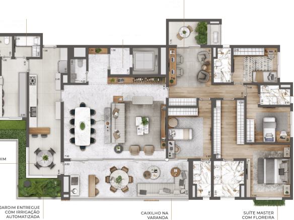 Cyrela Moema By Yoo – planta tipo 273 m² com 4 suítes