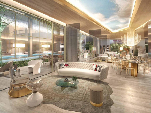 Cyrela Moema By Yoo – Sky Lounge – perspectiva ilustrada