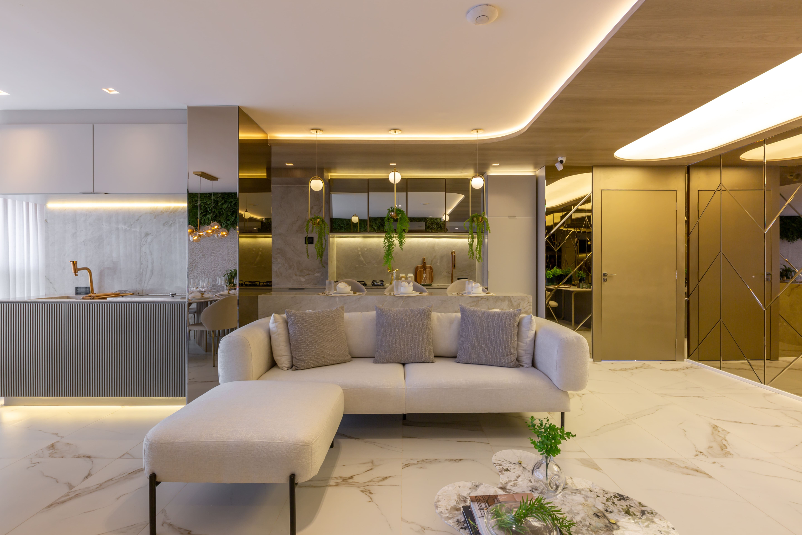 Eden Park by Dror | Eden West – Living e cozinha integrada do decorado de 94 m²