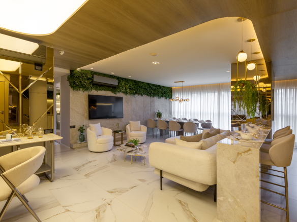 Eden Park by Dror | Eden West – Living e jantar do decorado de 94 m²