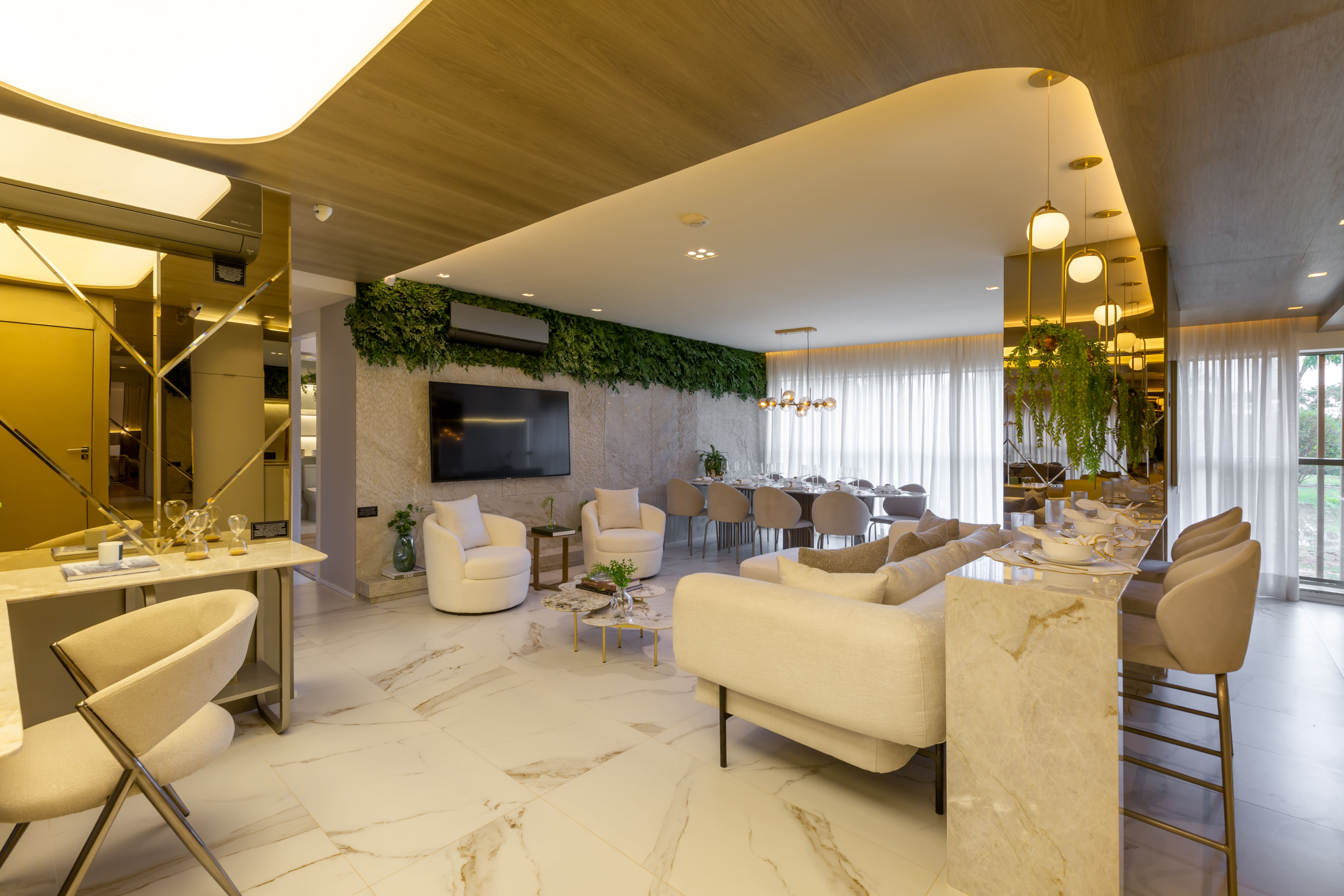 Eden Park by Dror | Eden West – Living e jantar do decorado de 94 m²