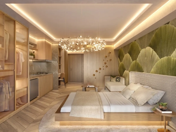 Escape Brooklin — perspectiva ilustrada do studio de 40 m²