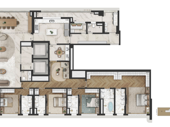 La Galerie Moema 345 m2 – 345 m² – padrão, 4 suítes, Torre 2 final 2