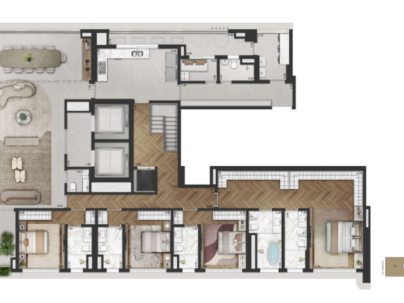 La Galerie Moema – planta integral Casa suspensa 569 m² – 3º pavimento, Torre 2 final 2