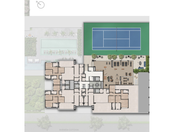 LIS Moema | Île Saint-Louis — implantação geral do lazer residencial no quarto pavimento, Torres 1 e 2