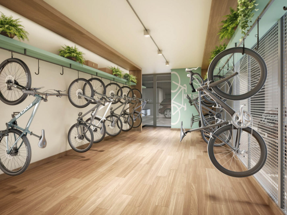 Ode Perdizes: perspectiva ilustrada do bicicletário