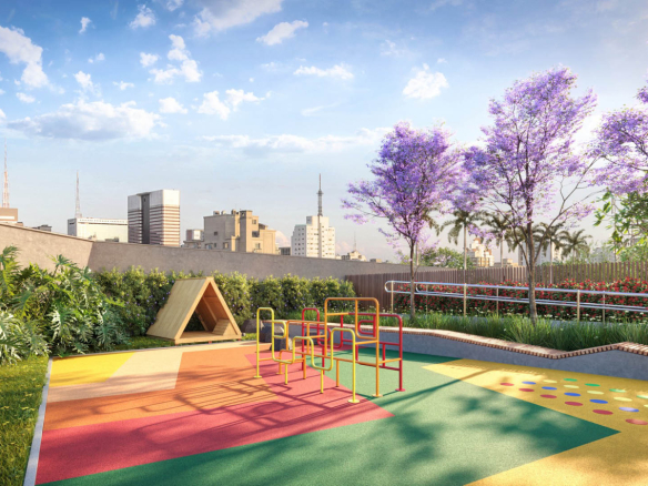 Ode Perdizes: perspectiva ilustrada do playground